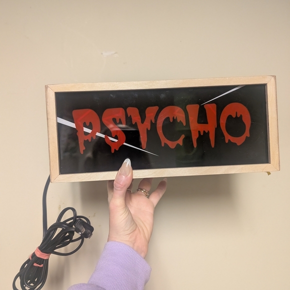 Vintage Disturbed And Psycho Double-Sided Sign Lite - Picture 3 of 8